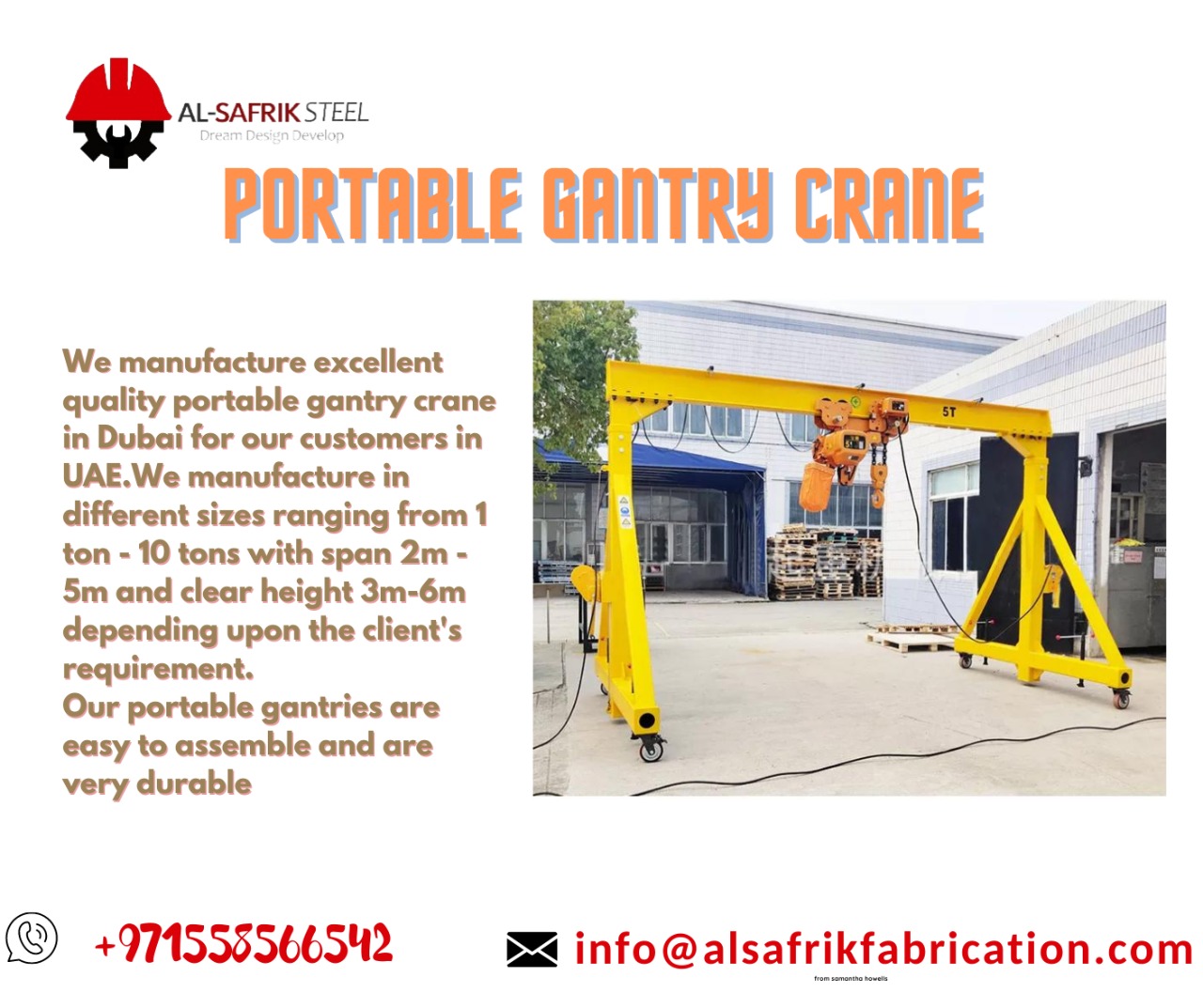 Portable gantry cranes in dubai